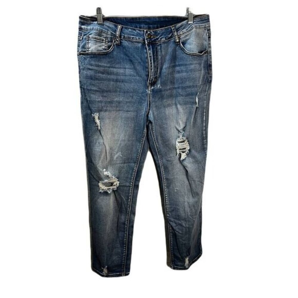 Ladies Sexy High Waist Distressed Jeans Size 32 NEW